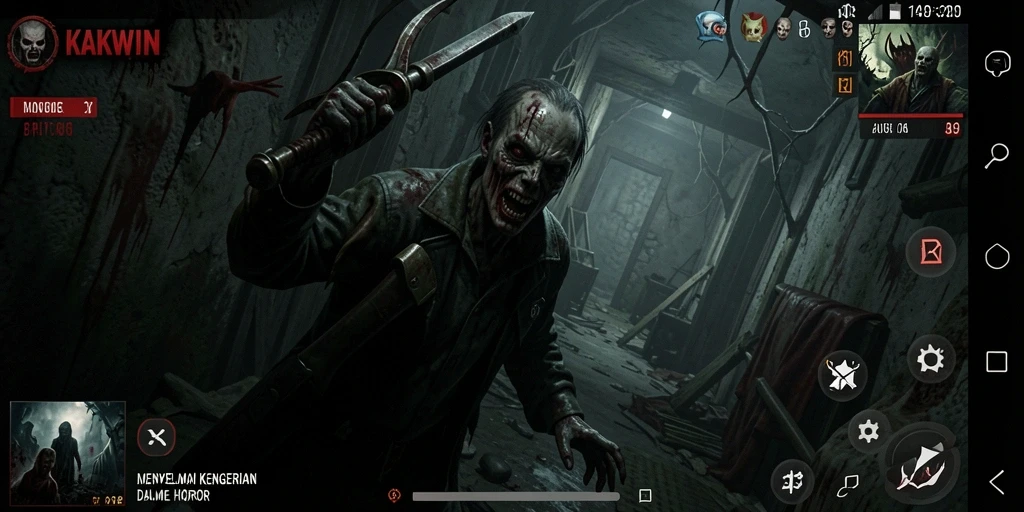 Gameplay KAKWIN yang menyeramkan dan penuh ketegangan.