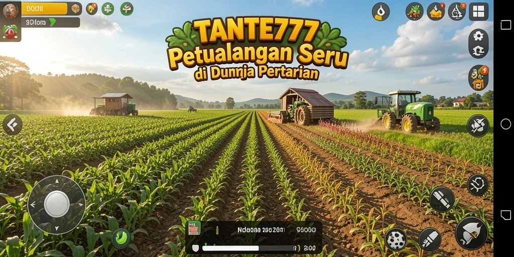 Screenshot gameplay TANTE777 menampilkan aktivitas pertanian yang menarik.
